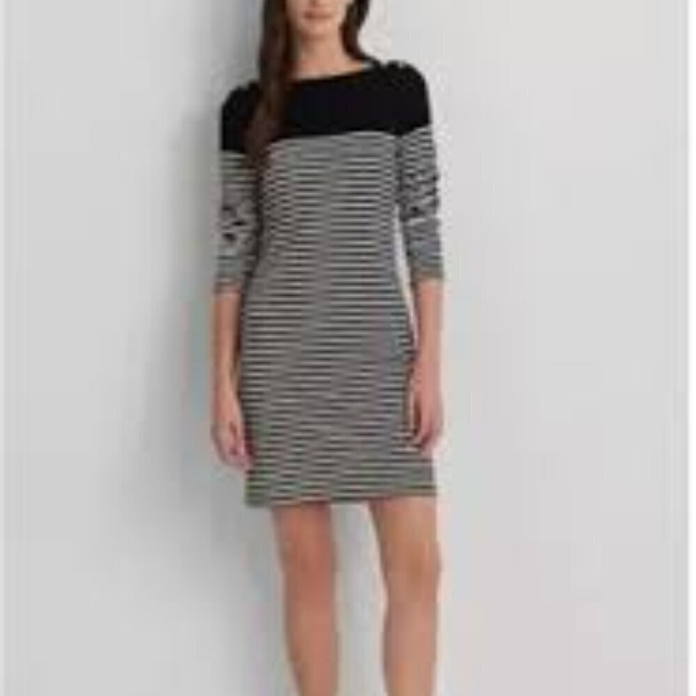 Lauren Ralph Lauren long sleeve striped mini dress Size M